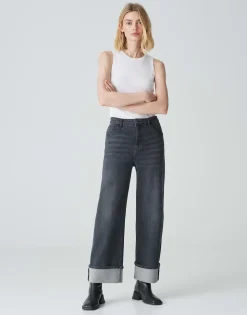 Damen OPUS Jeans^Wide Leg Jeans Marli Turn Up Grau Online Bestellen