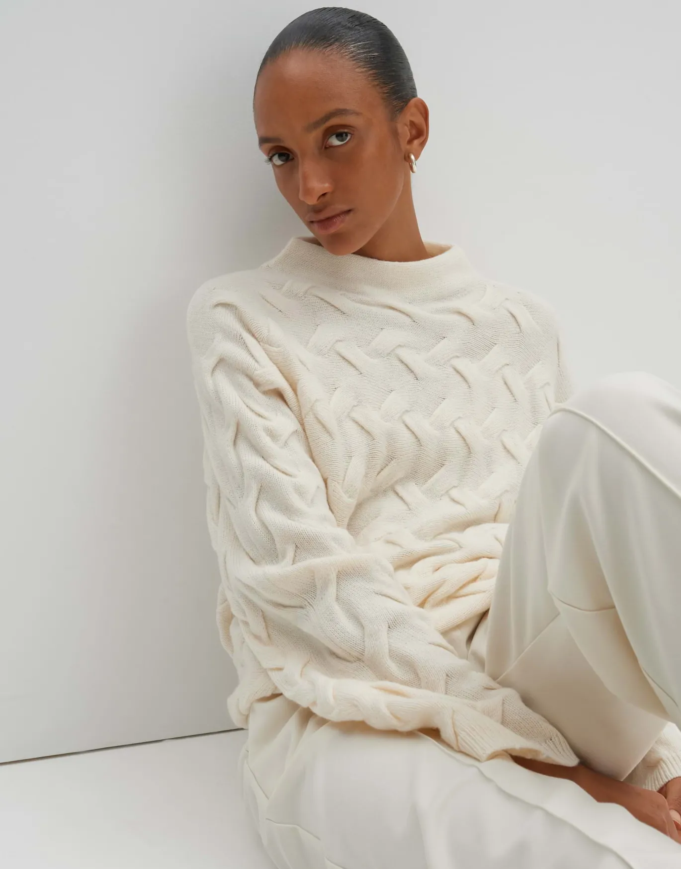 Damen OPUS Strick^Zopfpullover Teluna Weiß Online Bestellen